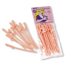 Pajitas con forma de pene