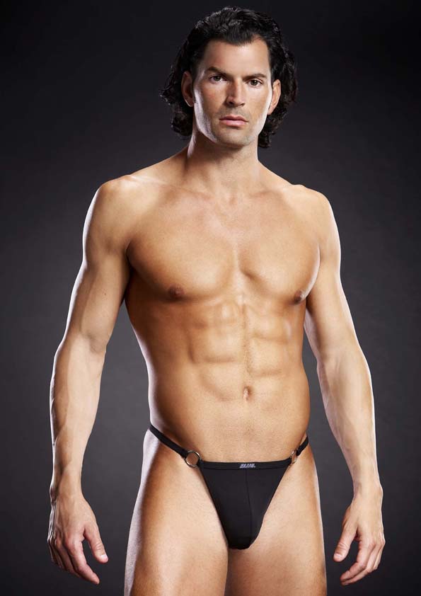 V-string férfi tanga fém gyűrűvel