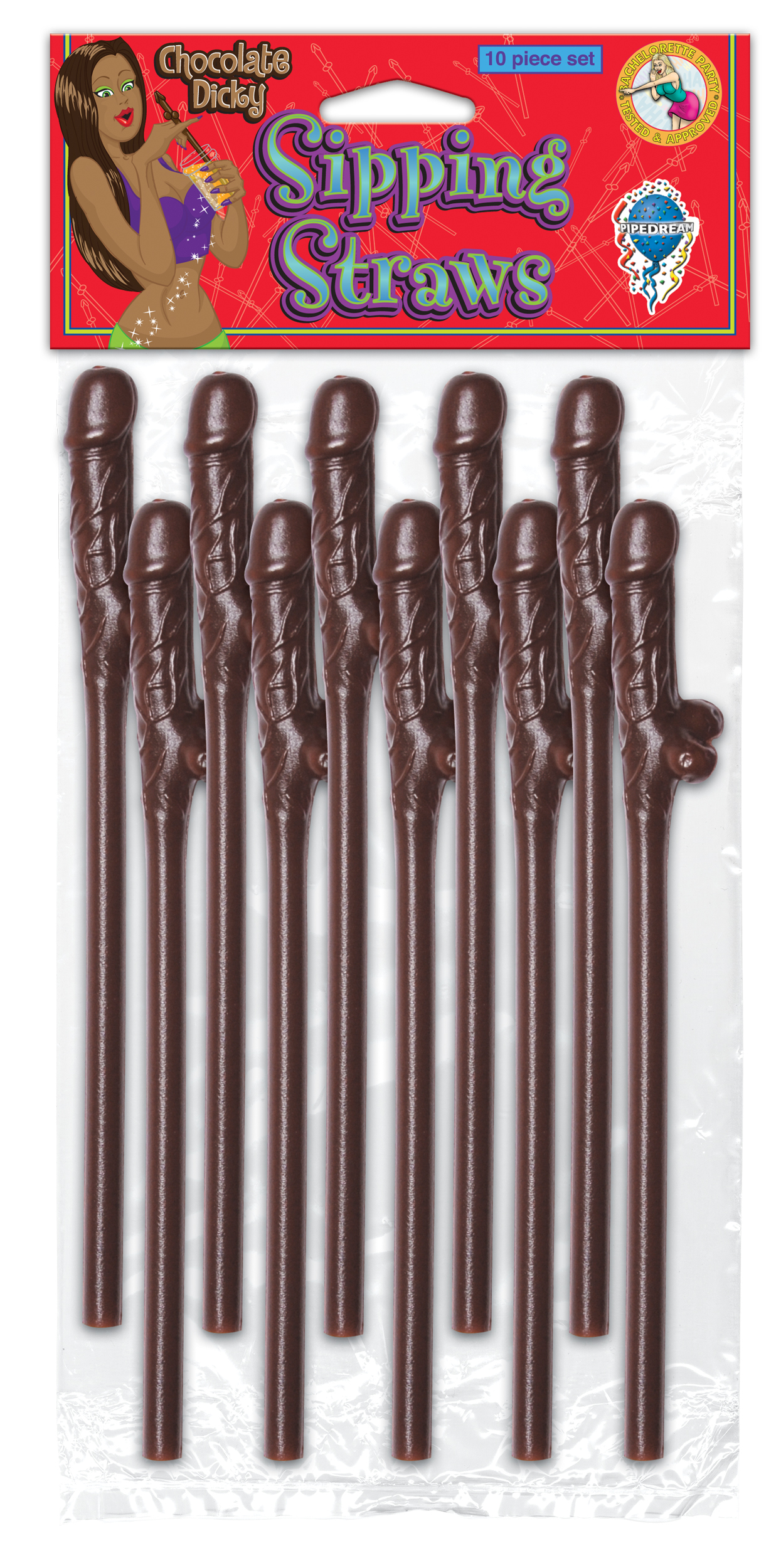 CHOCO DICKY SIPPING STRAWS